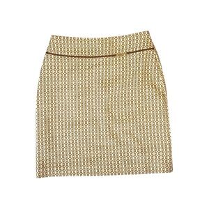 Banana Republic Tan and White Geometric Pattern Wool Skirt Size 6